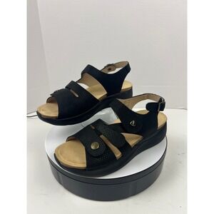 Xelero Women's Black Leather Comfort Walking Arch Support Sandals 12.5-13 (43)